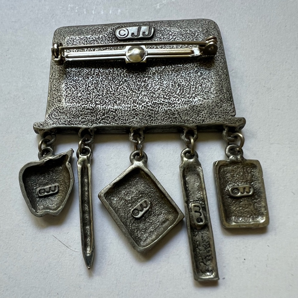 JJ Math Teacher Brooch With Dangling Charms - Picture 3 of 9